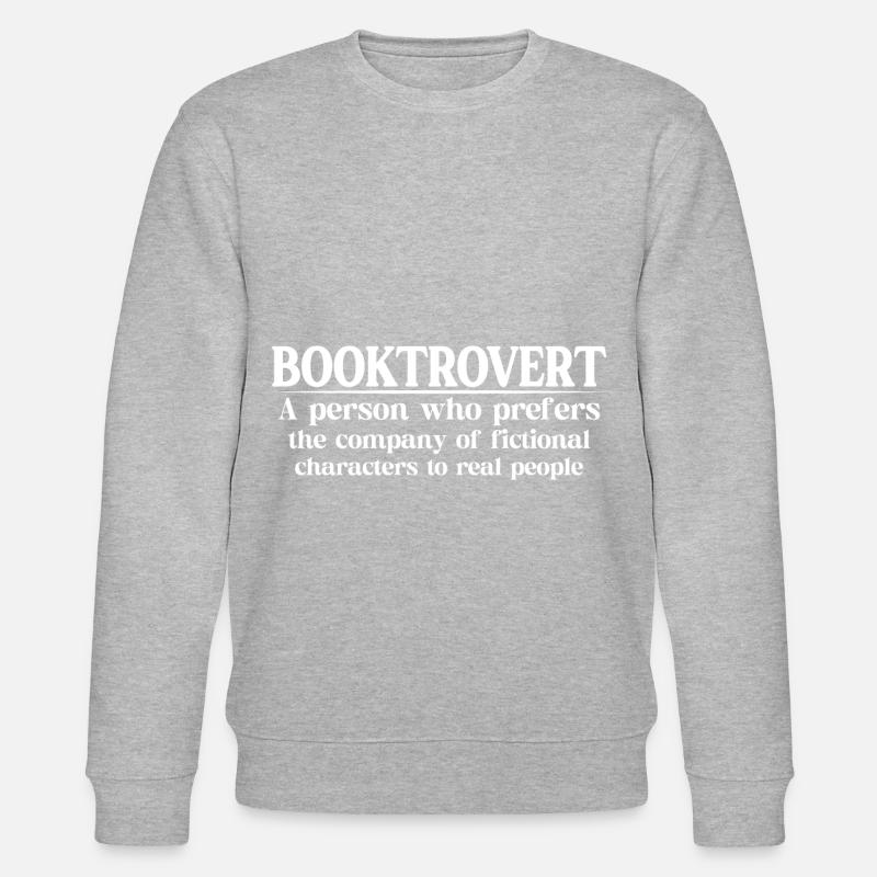 Booktrovert Definition Description 9 - Stanley/Stella CHANGER Unisex Organic Sweatshirt - heather grey