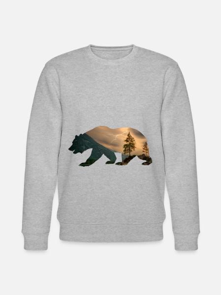 Bear Forest Nature - Gift - Stanley/Stella CHANGER Unisex Organic Sweatshirt - heather grey
