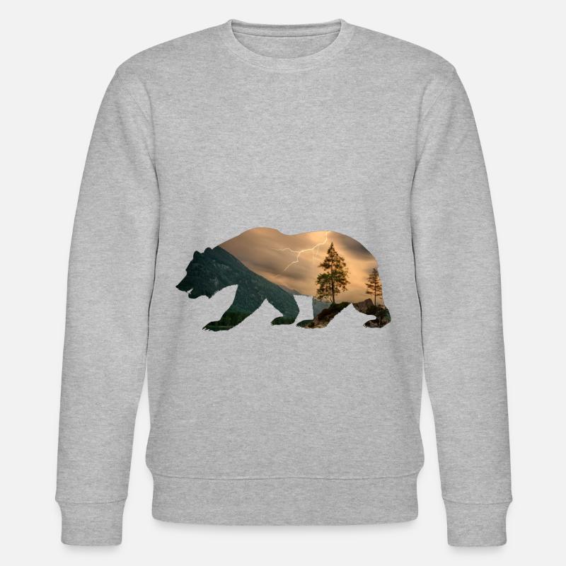 Bear Forest Nature - Gift - Stanley/Stella CHANGER Unisex Organic Sweatshirt - heather grey