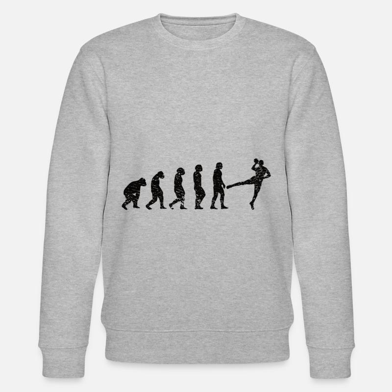 Handball Team Handballer Evolution Handballspieler - Stanley/Stella Unisex Bio-Sweatshirt CHANGER  - Grau meliert
