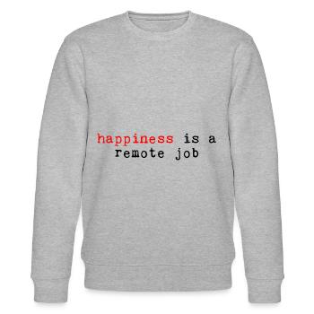 Happiness Is A Remote Job 2 - Stanley/Stella Unisex Bio-Sweatshirt CHANGER  - Grau meliert - Vorne - Nik (191cm) & Marisol (170cm)