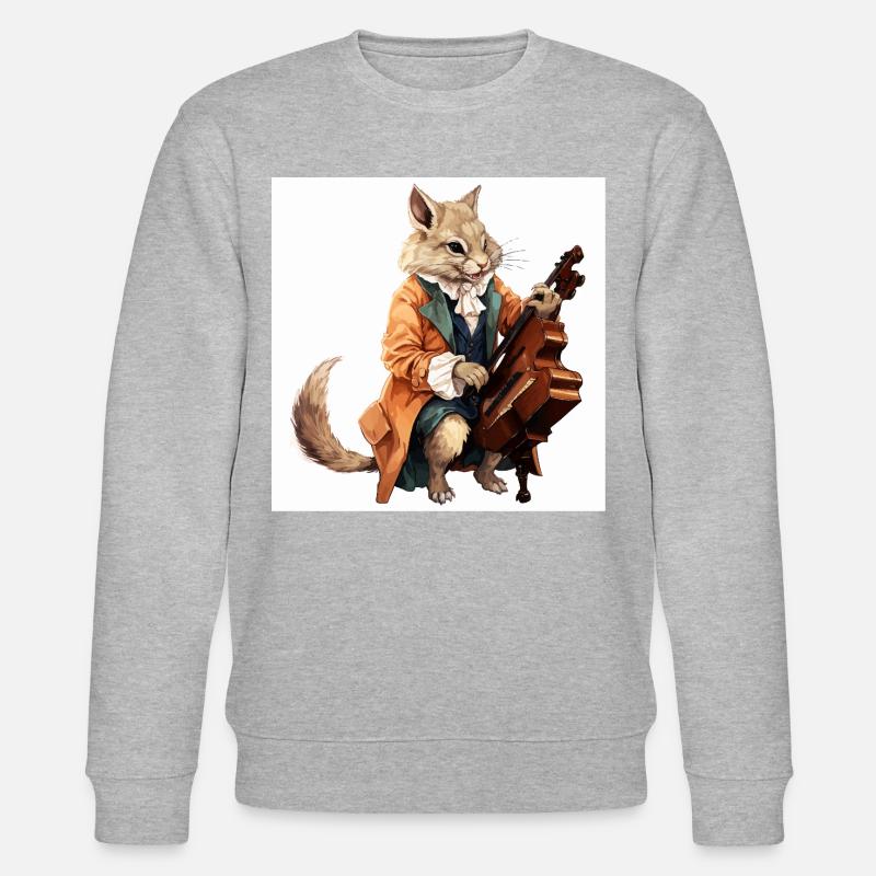 Der musikalische Eichhörnchen-Virtuose - Stanley/Stella Unisex Bio-Sweatshirt CHANGER - Grau meliert