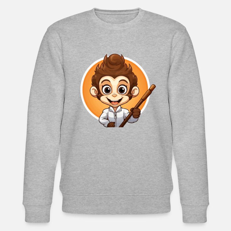 Affe Selfie-Stick - Stanley/Stella Unisex Bio-Sweatshirt CHANGER  - Grau meliert