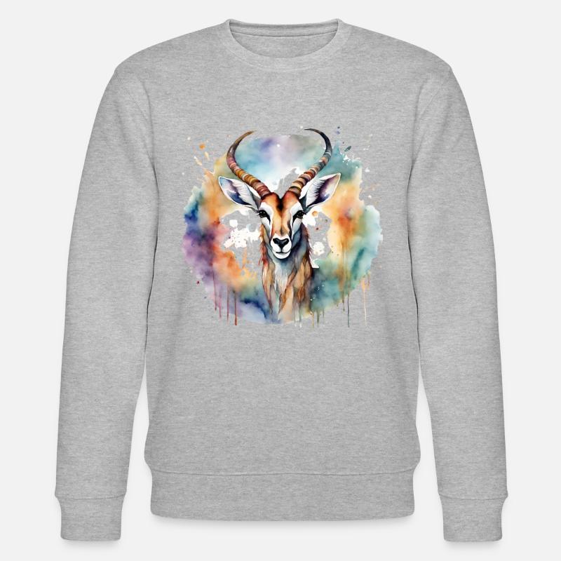 Antilope animal de puissance - Sweat bio CHANGER Stanley/Stella Unisexe - gris chiné