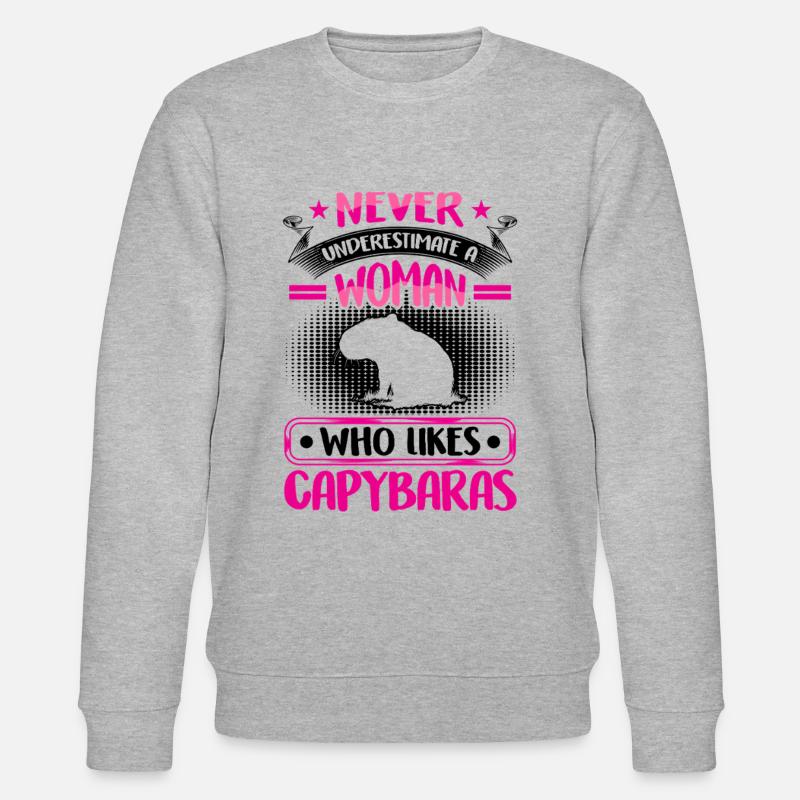 Capybara underestimate capybara - Stanley/Stella CHANGER Unisex Organic Sweatshirt - heather grey
