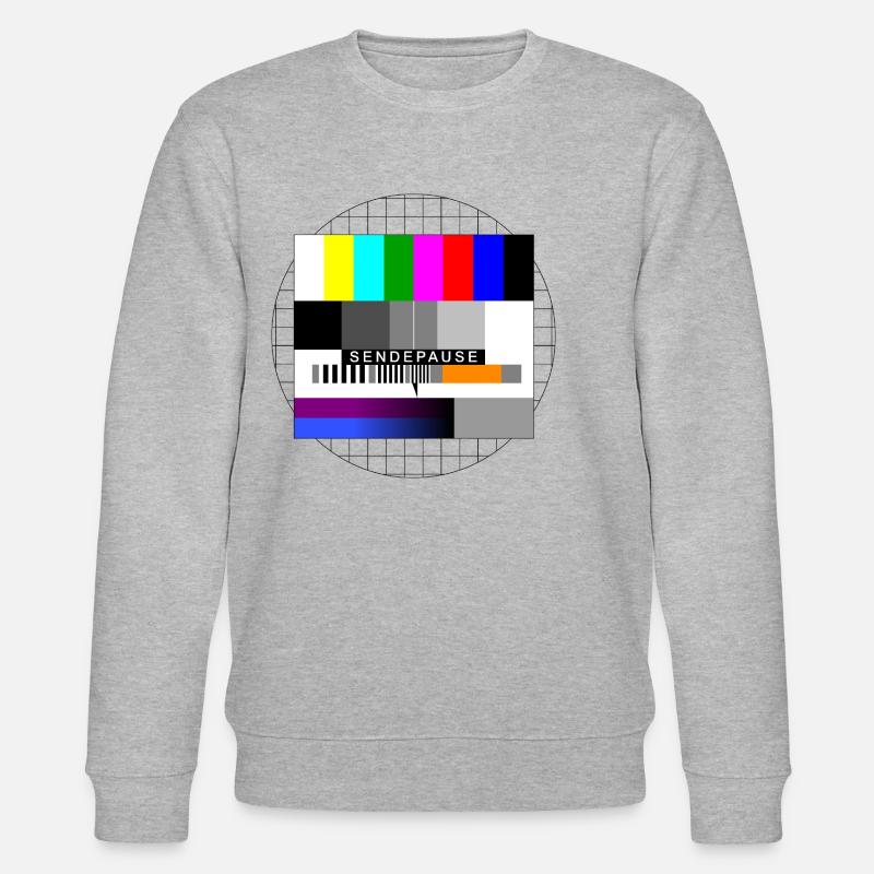 Broadcast Deadline Test Pattern - Stanley/Stella CHANGER Unisex Organic Sweatshirt - heather grey