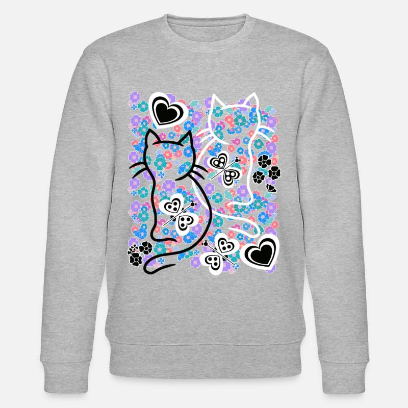 Retro Cat 60s - Stanley/Stella CHANGER Unisex Organic Sweatshirt - heather grey