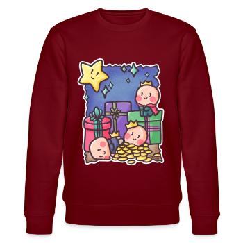Heilige drei Könige Morgenland Weihnacht Geschenk - Stanley/Stella Unisex Bio-Sweatshirt CHANGER  - Burgunderrot - Vorne - Nik (191cm) & Marisol (170cm)