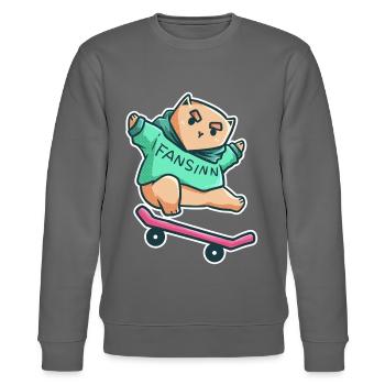Cat Skateboard Tricks Halfpipe Pet Gift - Stanley/Stella CHANGER Unisex Organic Sweatshirt - burgundy - Front - Nik (191cm) & Marisol (170cm)