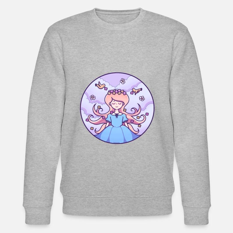 Frühling Mädchen Vögel - Stanley/Stella Unisex Bio-Sweatshirt CHANGER  - Grau meliert