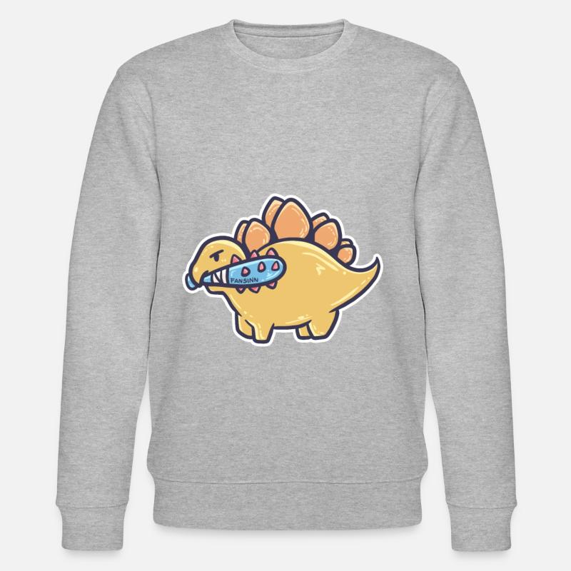 gefährlicher Dinosaurier - Stanley/Stella Unisex Bio-Sweatshirt CHANGER  - Grau meliert