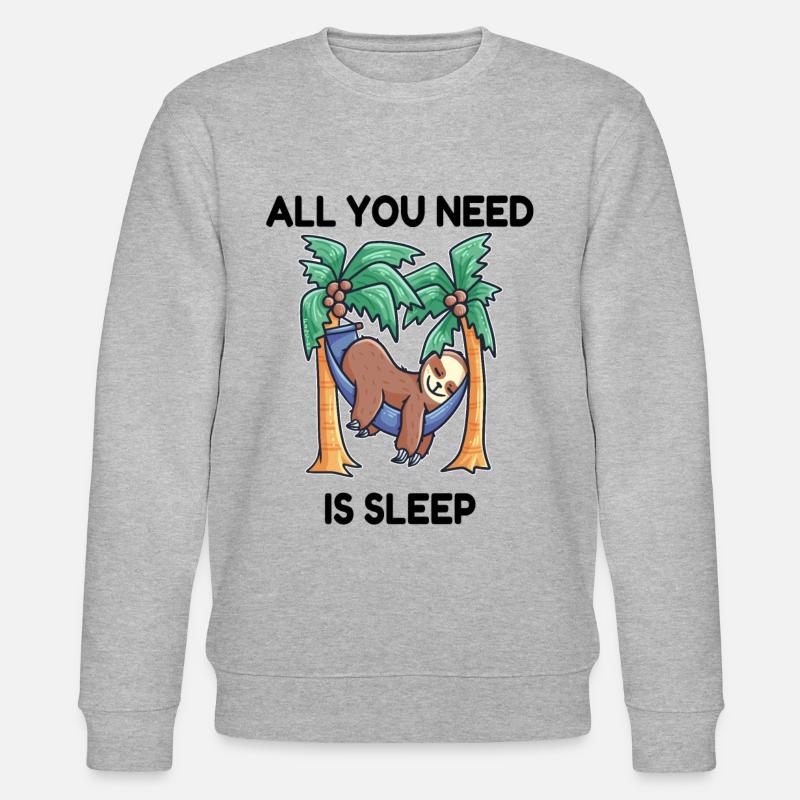 Sloth hammock sleeping - Stanley/Stella CHANGER Unisex Organic Sweatshirt - heather grey