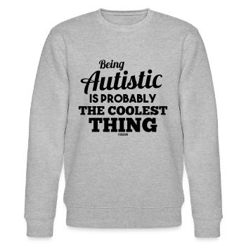 Autismus besonders Entwicklungsstörung - Stanley/Stella Unisex Bio-Sweatshirt CHANGER  - Grau meliert - Vorne - Nik (191cm) & Marisol (170cm)