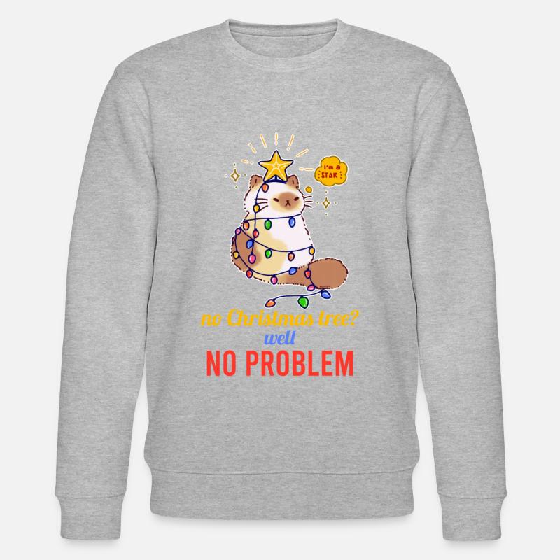 No Christmas Tree No Problem - Stanley/Stella CHANGER Unisex Organic Sweatshirt - heather grey