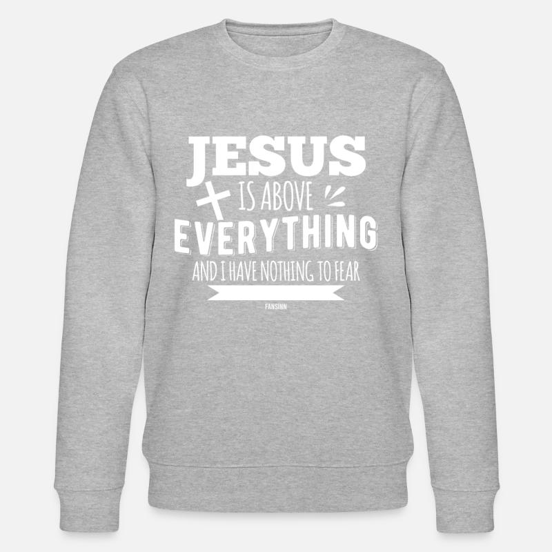 jesus - Stanley/Stella Unisex Bio-Sweatshirt CHANGER  - Grau meliert