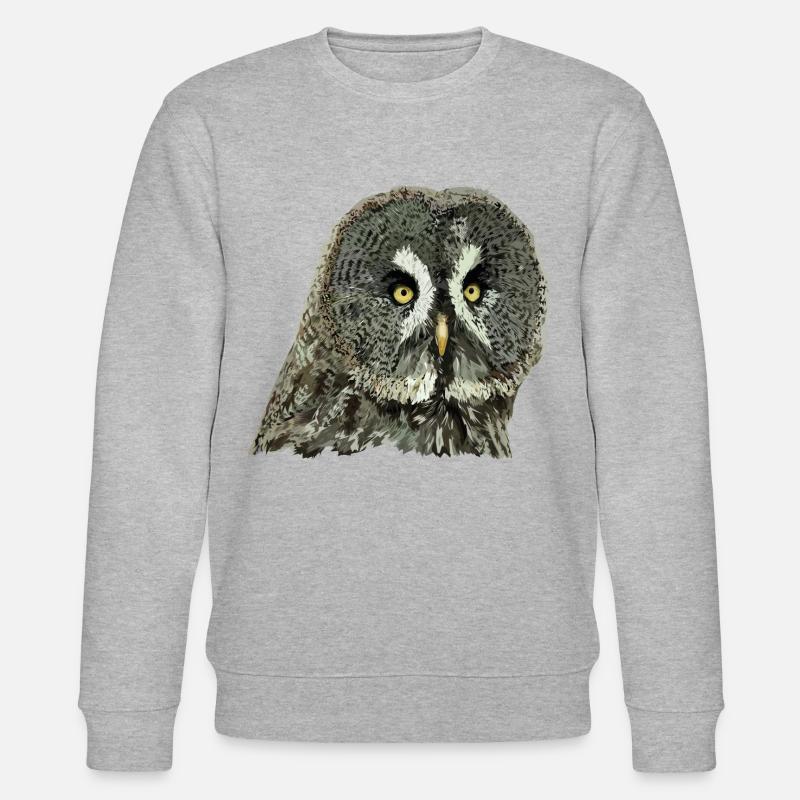 Graue Eule - Stanley/Stella Unisex Bio-Sweatshirt CHANGER  - Grau meliert