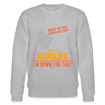 Rätsel lösen - Stanley/Stella Unisex Bio-Sweatshirt CHANGER  - Grau meliert - Vorne - Nik (191cm) & Marisol (170cm)