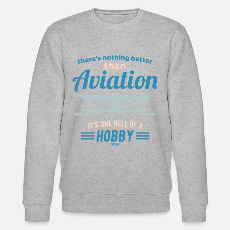 Aviation Hobby Luftfahrt Flugzeug - Stanley/Stella Unisex Bio-Sweatshirt CHANGER  - Grau meliert