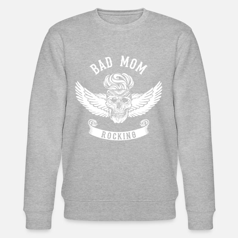 Bad Mom Rocking Mama - Stanley/Stella CHANGER Unisex Organic Sweatshirt - heather grey