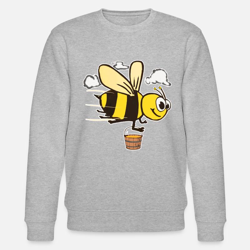 Honeybee Comic - Stanley/Stella CHANGER Unisex Organic Sweatshirt - heather grey