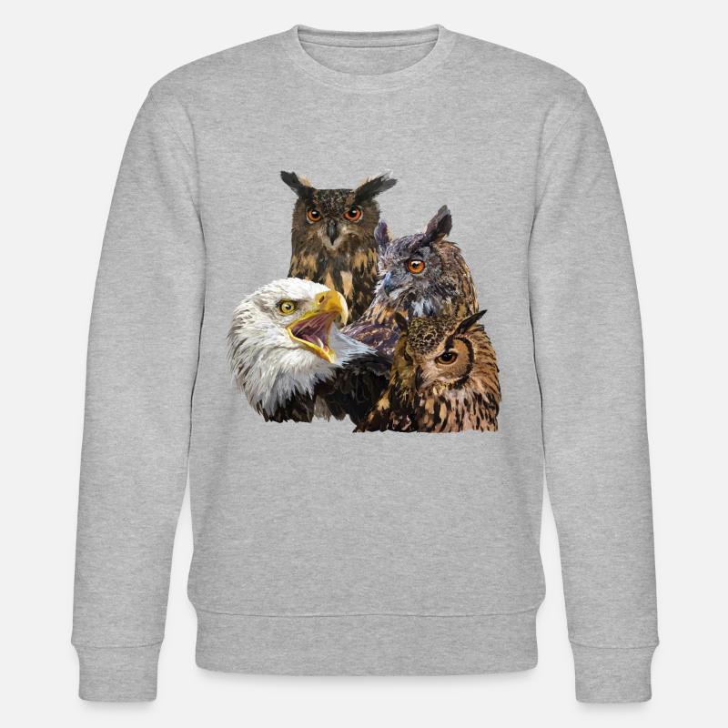 Greifvögel - Stanley/Stella Unisex Bio-Sweatshirt CHANGER  - Grau meliert