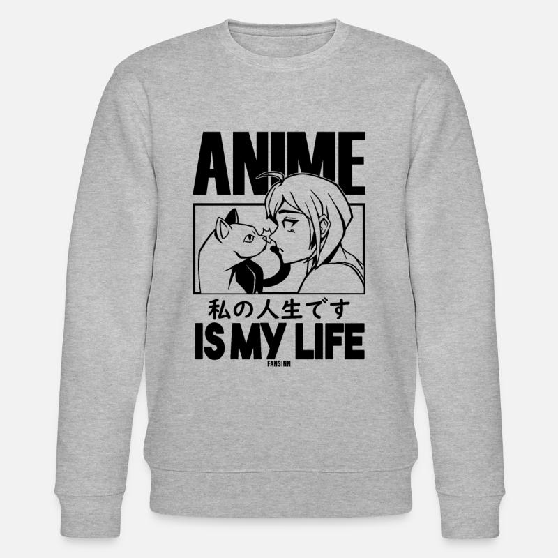 Pet Cat Manga Anime - Stanley/Stella CHANGER Unisex Organic Sweatshirt - heather grey