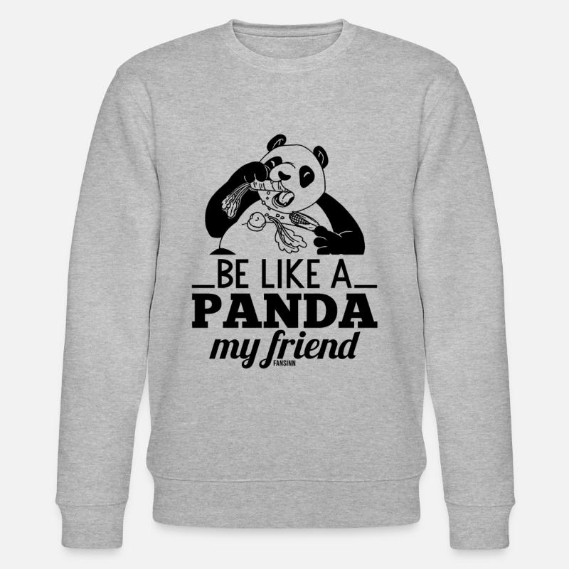 L’ours panda mange faim panda - Sweat bio CHANGER Stanley/Stella Unisexe - gris chiné
