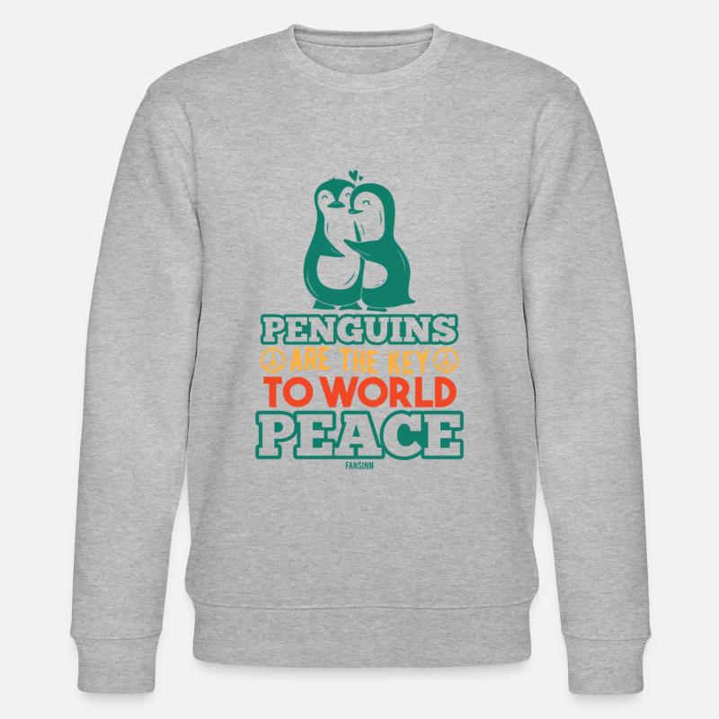 Pinguine Weltfrieden - Stanley/Stella Unisex Bio-Sweatshirt CHANGER  - Grau meliert