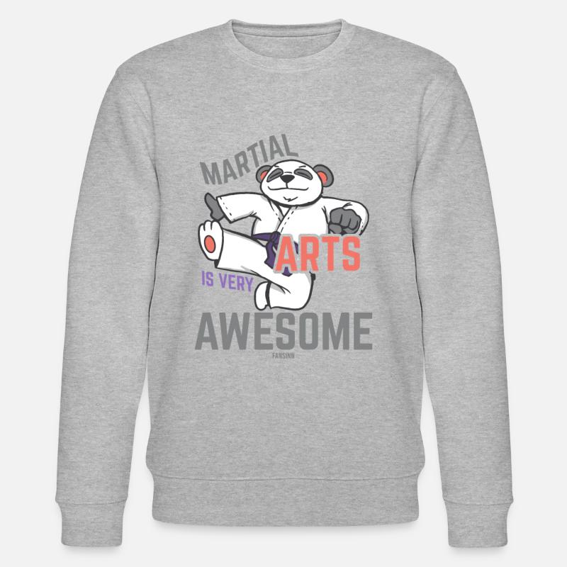 Martial Arts Training Panda Kampfkunst - Stanley/Stella CHANGER Unisex Organic Sweatshirt - heather grey