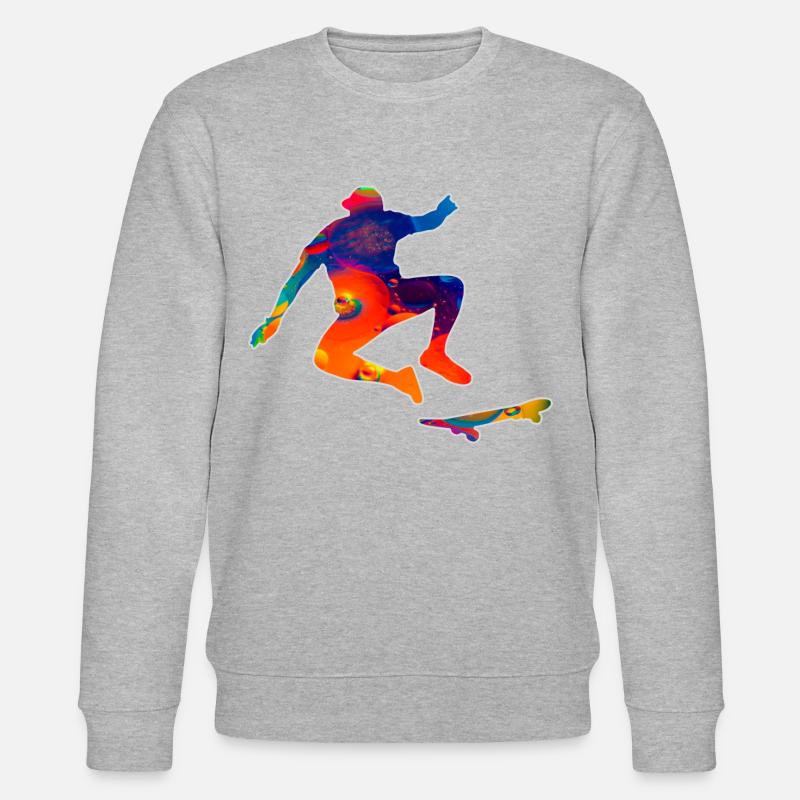 Skateboard - Stanley/Stella Unisex Bio-Sweatshirt CHANGER  - Grau meliert