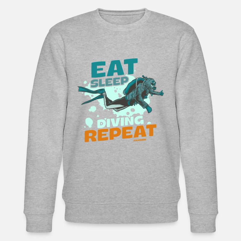 Eat Sleep Diving Repeat - Stanley/Stella Unisex Bio-Sweatshirt CHANGER  - Grau meliert