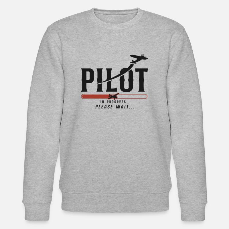 Airplane Pilot Future Pilot - Stanley/Stella Unisex Bio-Sweatshirt CHANGER  - Grau meliert