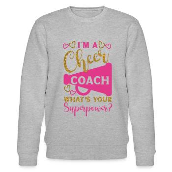 Cheer Cheerleading Coach I'M A - Stanley/Stella Unisex Bio-Sweatshirt CHANGER  - Grau meliert - Vorne - Nik (191cm) & Marisol (170cm)