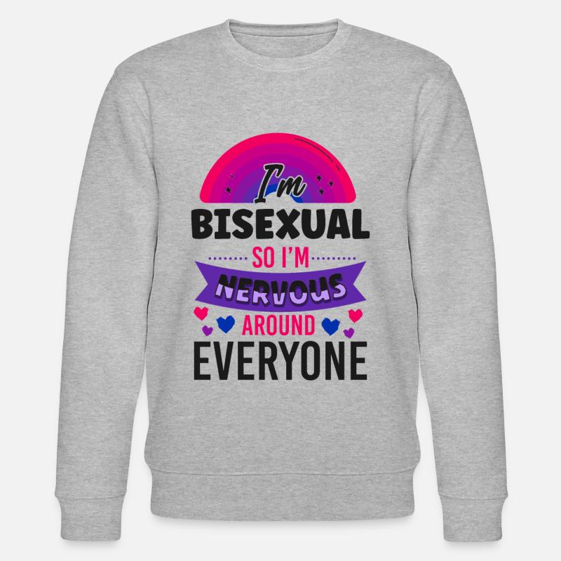 Bisexual Bi Pride Flag I'M - Stanley/Stella Unisex Bio-Sweatshirt CHANGER  - Grau meliert