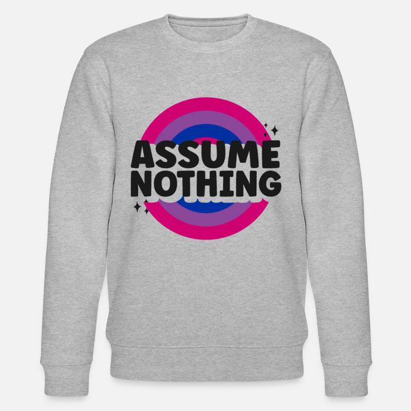 Bisexual Bi Pride Flag Assume - Stanley/Stella Unisex Bio-Sweatshirt CHANGER - Grau meliert