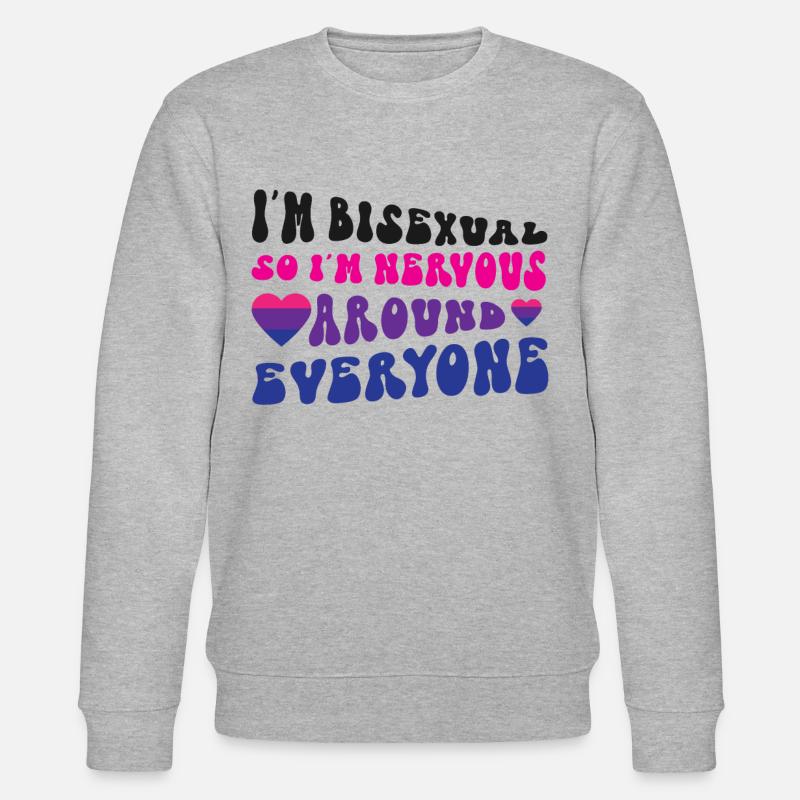 Bisexual Bi Pride Flag I'M - Stanley/Stella Unisex Bio-Sweatshirt CHANGER  - Grau meliert