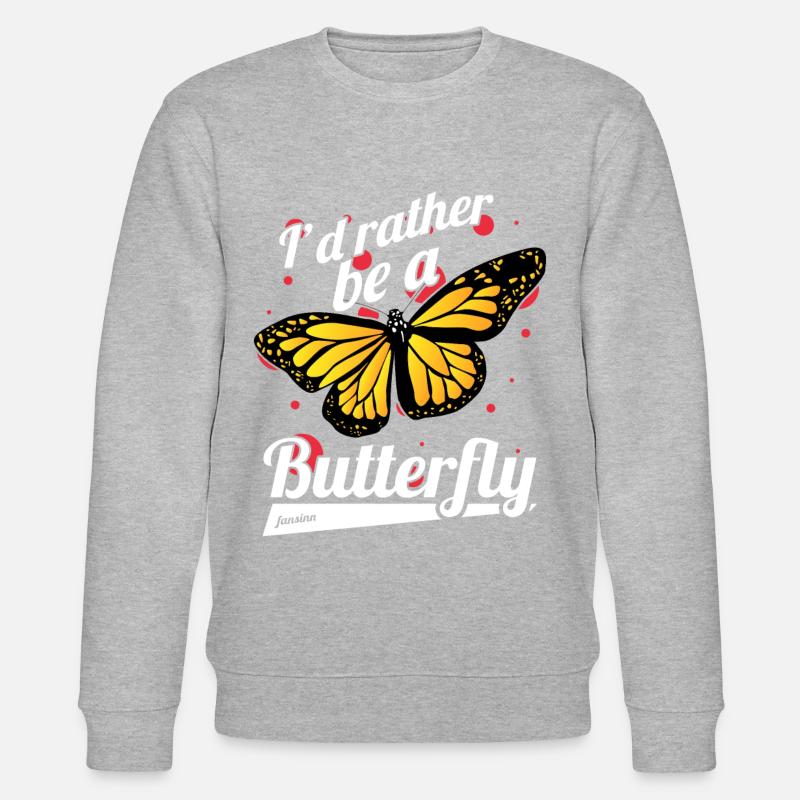 Je préfère être un papillon - Sweat bio CHANGER Stanley/Stella Unisexe - gris chiné