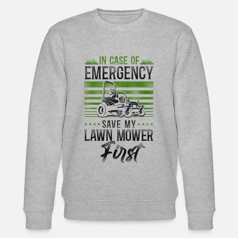 Lawn Mower Mowing Dad Father - Stanley/Stella Unisex Bio-Sweatshirt CHANGER - Grau meliert