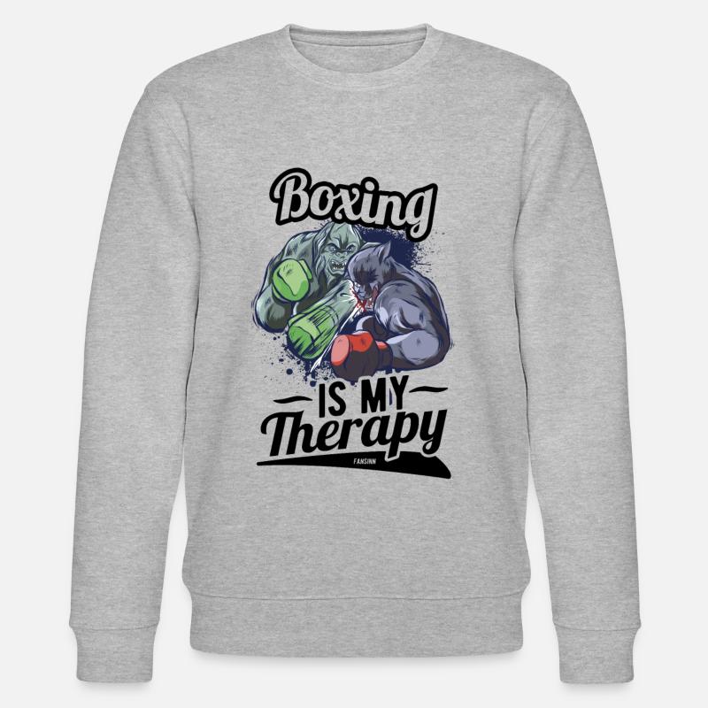Boxing Is My Therapy - Stanley/Stella Unisex Bio-Sweatshirt CHANGER  - Grau meliert
