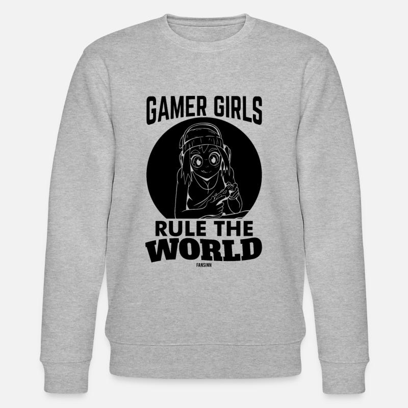 Mädchen Gaming Online Internet zocken - Stanley/Stella Unisex Bio-Sweatshirt CHANGER  - Grau meliert