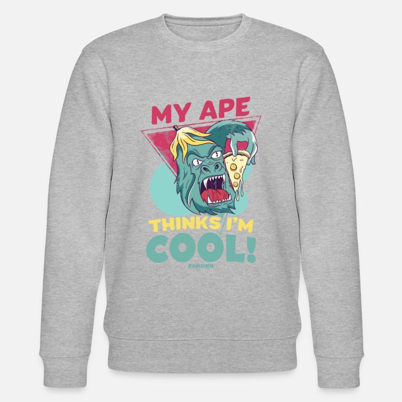 My Ape Thinks I'm Cool - Stanley/Stella CHANGER Unisex Organic Sweatshirt - heather grey