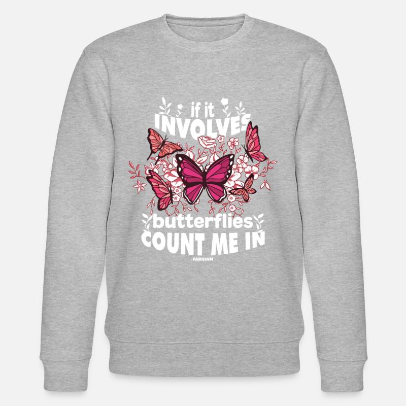 S’il s’agit de papillons, comptez-moi - Sweat bio CHANGER Stanley/Stella Unisexe - gris chiné