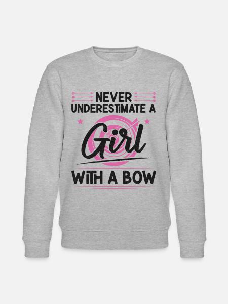 Archery Bow Archer Girl Never - Stanley/Stella CHANGER Unisex Organic Sweatshirt - heather grey
