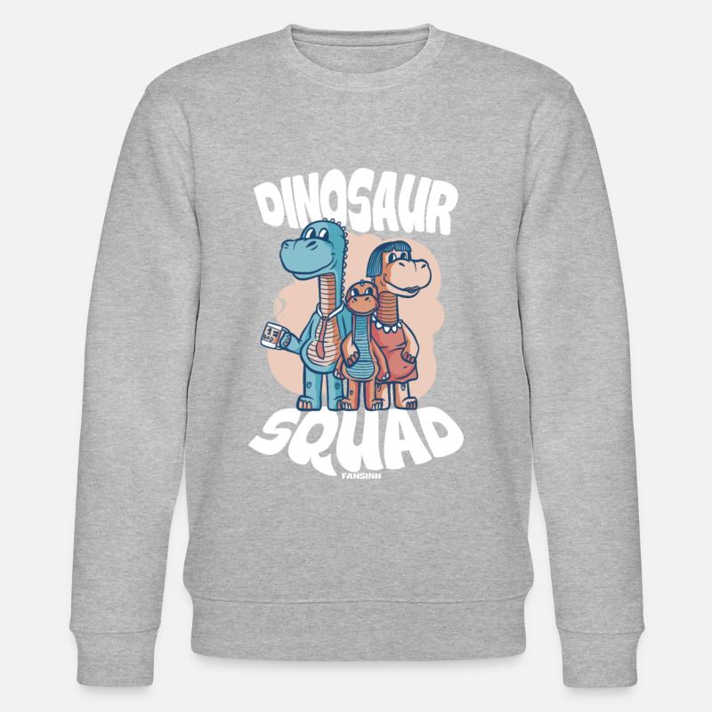 Dinosaur Squad - Stanley/Stella CHANGER Unisex Organic Sweatshirt - heather grey