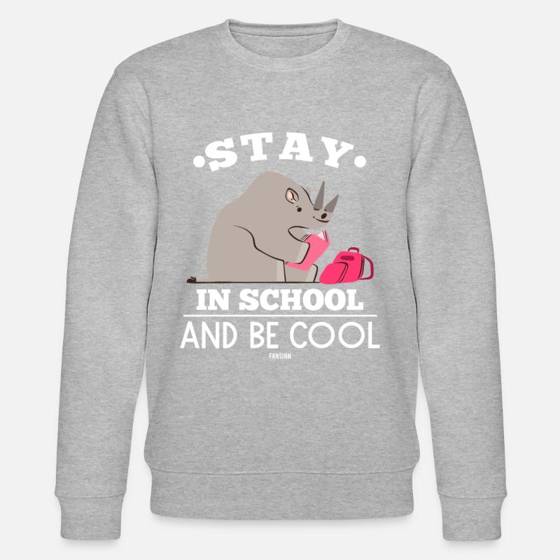 Apprendre l’école Rhino Streber - Sweat bio CHANGER Stanley/Stella Unisexe - gris chiné