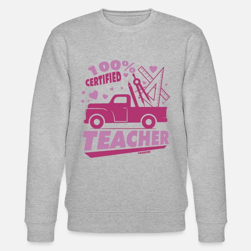 100% Certified Teacher - Stanley/Stella Unisex Bio-Sweatshirt CHANGER  - Grau meliert