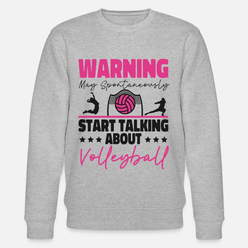 Volleyball Player Team Warning May - Stanley/Stella Unisex Bio-Sweatshirt CHANGER - Grau meliert