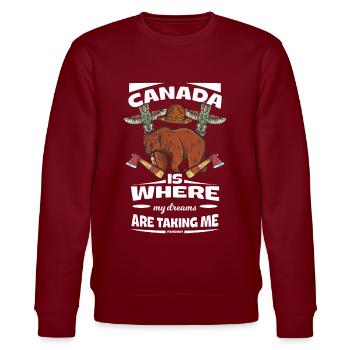 Canada - Sweat bio CHANGER Stanley/Stella Unisexe - bordeaux - Devant - Nik (191cm) & Marisol (170cm)