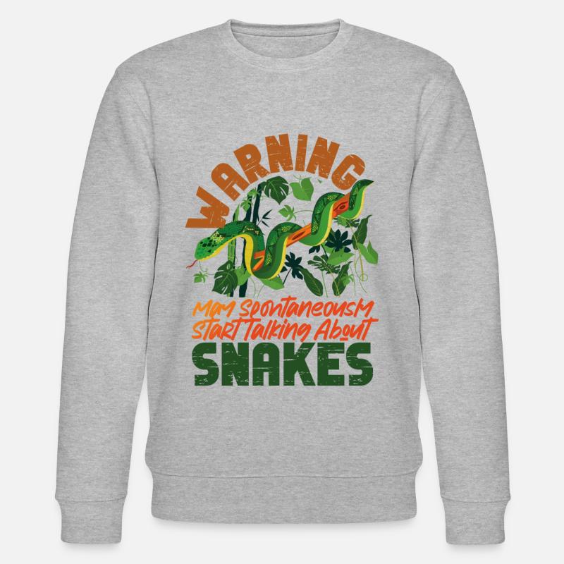 Snake Serpent Warning May - Stanley/Stella CHANGER Unisex Organic Sweatshirt - heather grey