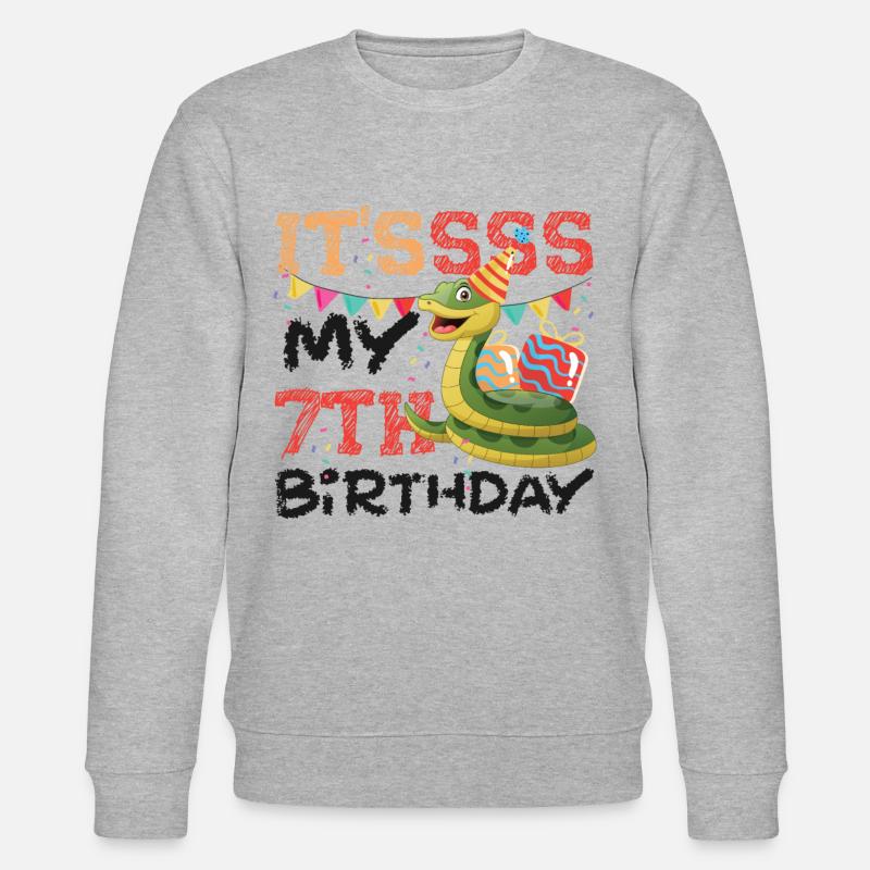 Snake Serpent It'ssss My 7th - Stanley/Stella Unisex Bio-Sweatshirt CHANGER  - Grau meliert
